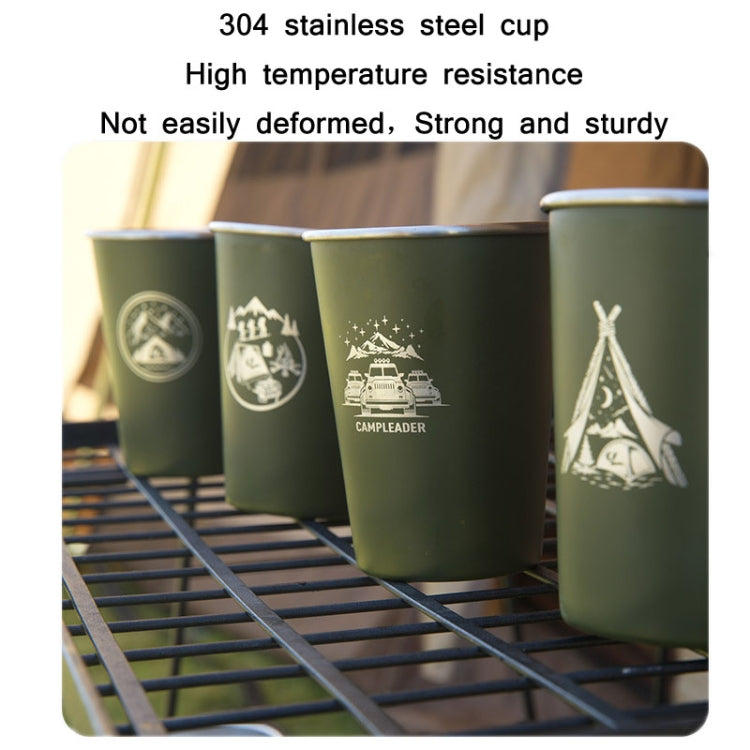 4 PCS / Set Outdoor Picnic Stainless Steel Cup With Storage Bag (Army Green) - free shipping - PMC TechLife - Order now!