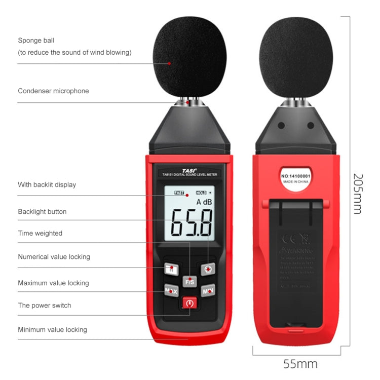 TASI TA8151 Noise Measurement Sound Decibel Meter - free shipping - PMC TechLife - Order now!