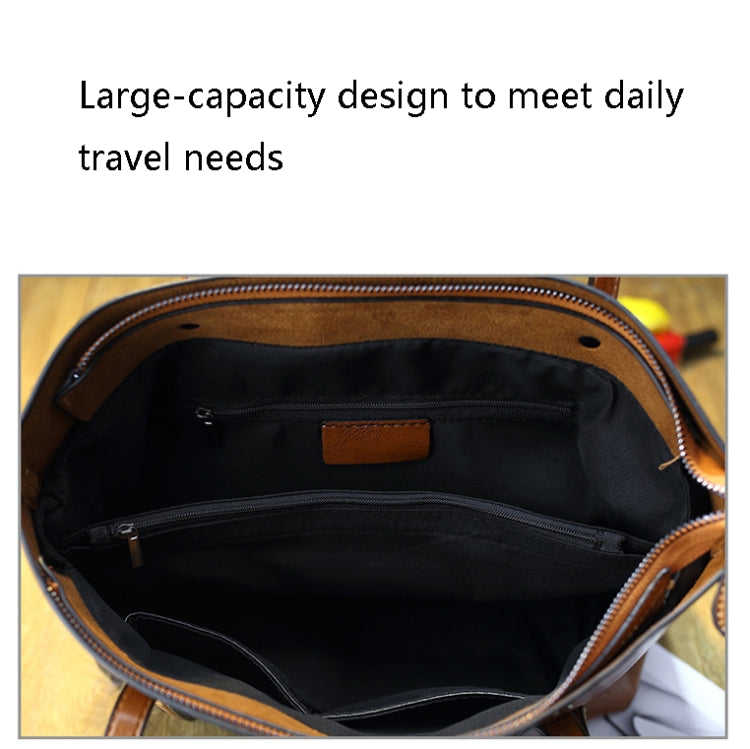 888-G9 Oil Wax Leather All-Match Fashion Handbag(Navy Blue) - Handbags by PMC TechLife | Online Shopping South Africa | PMC TechLife