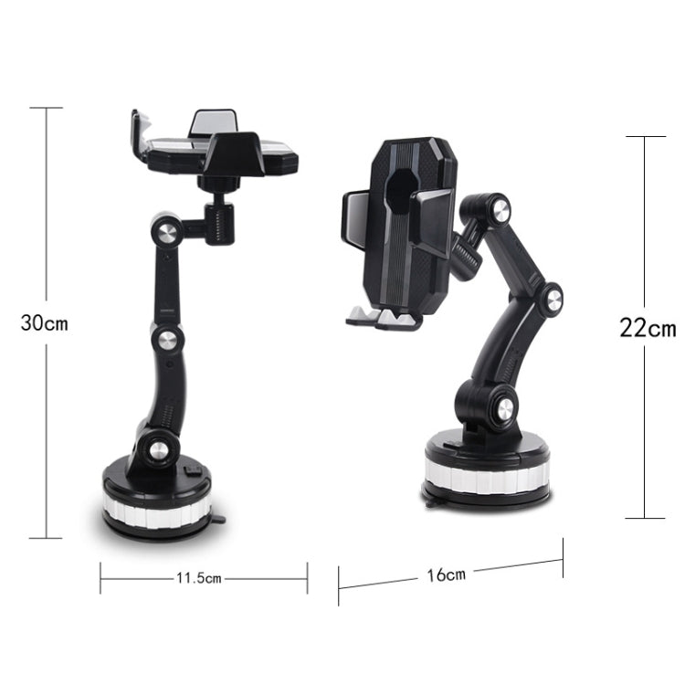 X-0566 Big Suction Cup Car Phone Holder Center Console Phone Holder(Black Gray) - Car Holders by PMC TechLife | Online Shopping South Africa | PMC TechLife