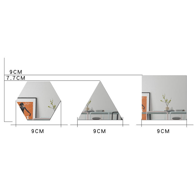 Ym300 16 PCS / Set Home Personal Wall Stickers DIY Acrylic Wall Decorative Mirror(Quartet Silver) - Decorative Mirrors by PMC TechLife | Online Shopping South Africa | PMC TechLife