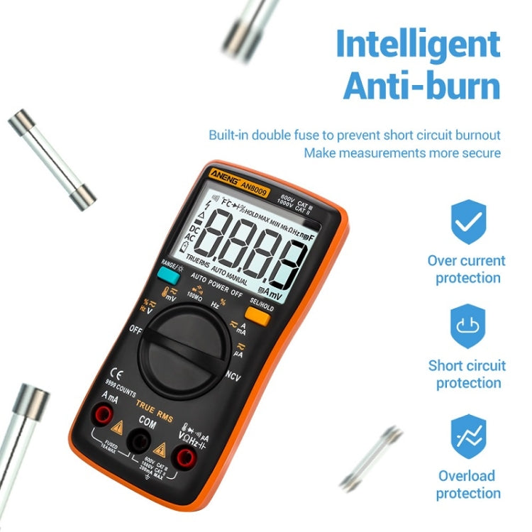 ANENG AN8009 NVC Digital Display Multimeter, Specification: Standard(Orange) - free shipping - PMC TechLife - Order now!