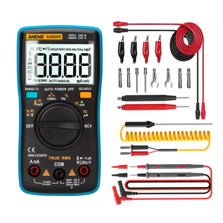 ANENG AN8009 NVC Digital Display Multimeter, Specification: Standard with Cable(Blue) - Current & Voltage Tester by ANENG | Online Shopping South Africa | PMC TechLife | Buy Now Pay Later Mobicred