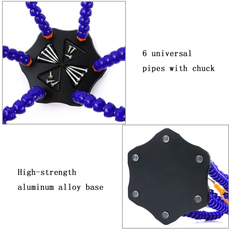 Universal Six-Jaw Aluminum Alloy Welding Station Power Distribution Board Welding Tool, Style: Backplane + 6 Claw Clamp(Black Bottom Plate) - Others by PMC TechLife | Online Shopping South Africa | PMC TechLife