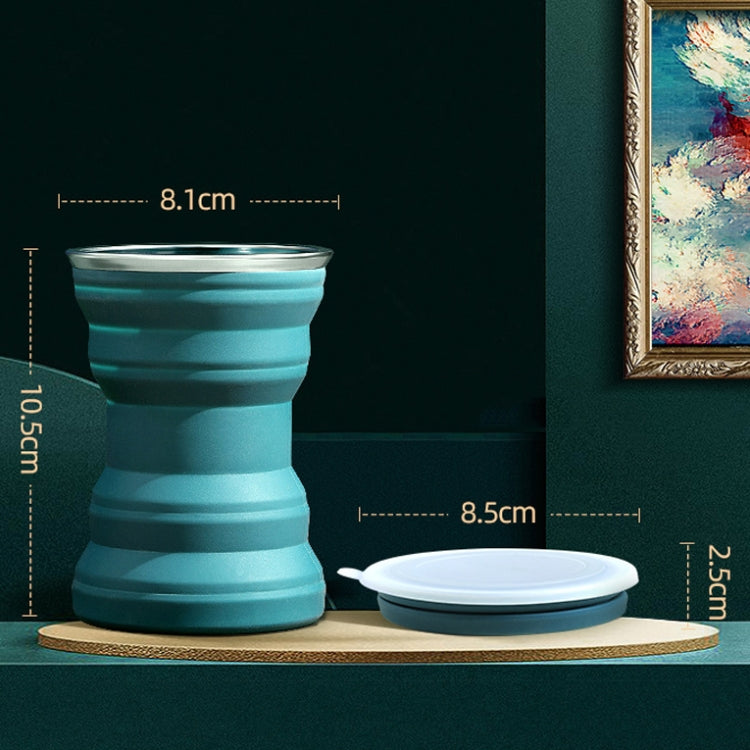 AK1313 320ml Portable Silicone Folding Water Cup With Lid(Blue) - Kettles by PMC TechLife | Online Shopping South Africa | PMC TechLife