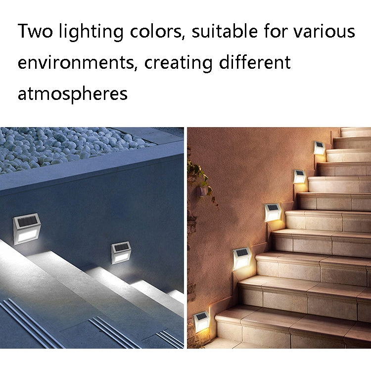 6 LED Solar Stainless Steel Stair Ladder Lamp Wall Light(Warm Light) - LED Street Light by PMC TechLife | Online Shopping South Africa | PMC TechLife