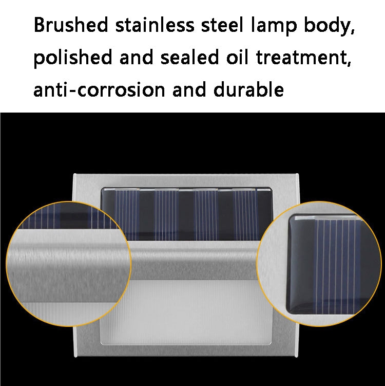 6 LED Solar Stainless Steel Stair Ladder Lamp Wall Light(Warm Light) - LED Street Light by PMC TechLife | Online Shopping South Africa | PMC TechLife