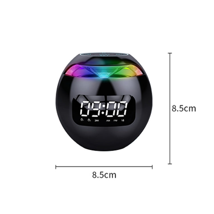 ZXL-G90 Portable Colorful Ball Bluetooth Speaker, Style: Clock Version (Black) - Desktop Speaker by PMC TechLife | Online Shopping South Africa | PMC TechLife