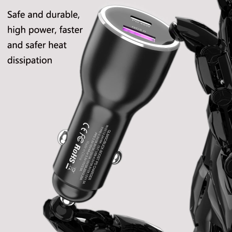QL845C PD 45W USB-C / Type-C + QC 3.0 USB Car Charger(Black) - Car Charger by PMC TechLife | Online Shopping South Africa | PMC TechLife