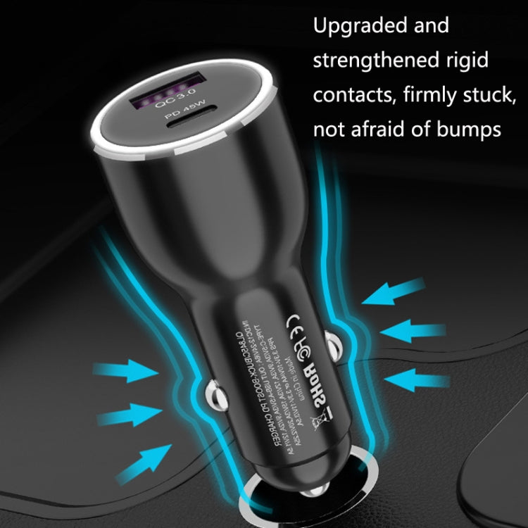 QL845C PD 45W USB-C / Type-C + QC 3.0 USB Car Charger(Black) - Car Charger by PMC TechLife | Online Shopping South Africa | PMC TechLife