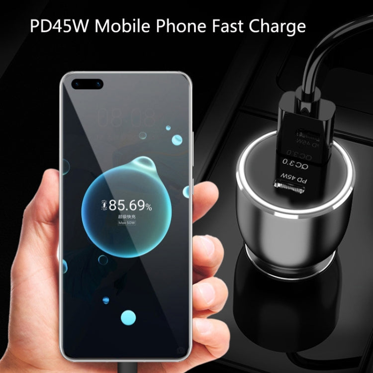 QL845C PD 45W USB-C / Type-C + QC 3.0 USB Car Charger(Black) - Car Charger by PMC TechLife | Online Shopping South Africa | PMC TechLife
