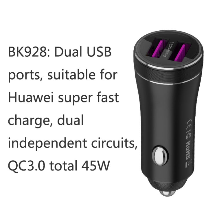 QIAKEY BK928 Dual Ports Fast Charge Car Charger - Car Charger by QIAKEY | Online Shopping South Africa | PMC TechLife | Buy Now Pay Later Mobicred