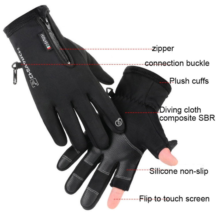 Outdoor Sports Riding Warm Gloves Touch Screen Fingerless Fishing Gloves, Size: XL(Black) - Cycling Gloves by PMC TechLife | Online Shopping South Africa | PMC TechLife