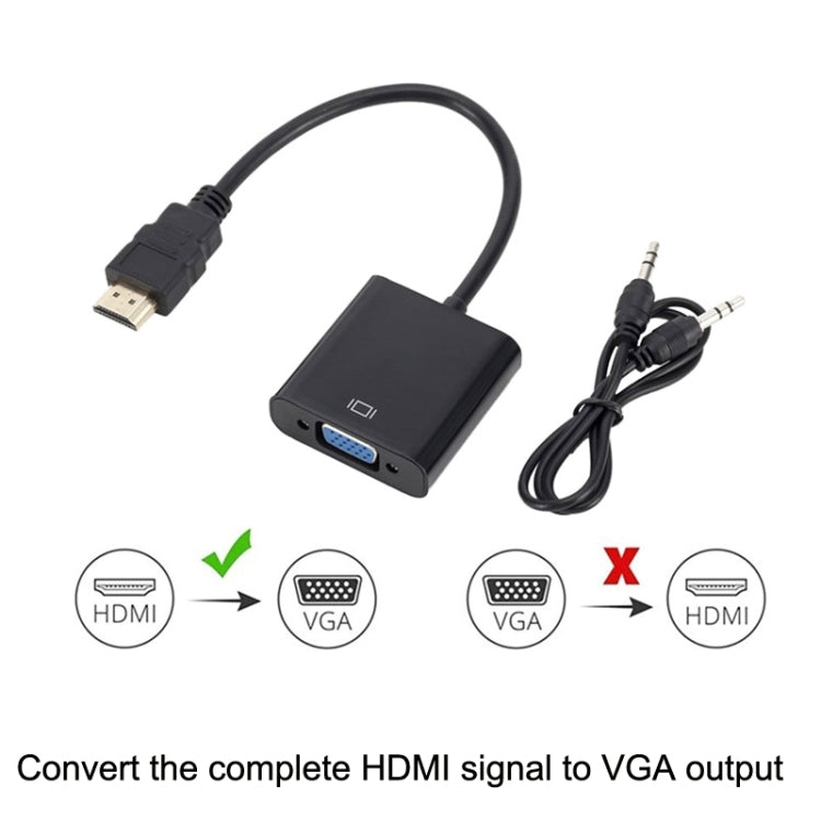 ZHQ008 HD HDMI To VGA Converter with Audio(Black) - Converter by PMC TechLife | Online Shopping South Africa | PMC TechLife
