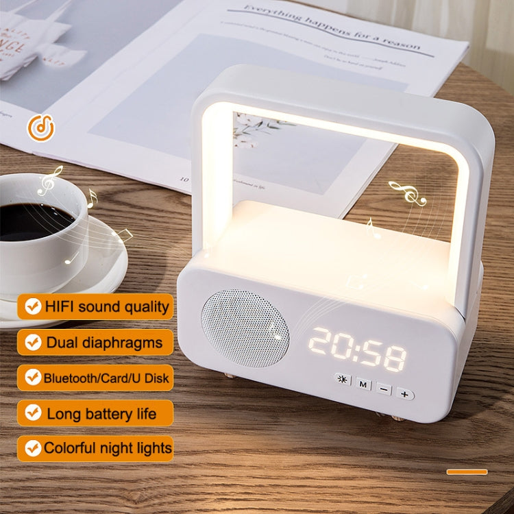 WH-J08 Home Portable Mini Bluetooth Speaker with Night Light Clock Style - Desktop Speaker by PMC TechLife | Online Shopping South Africa | PMC TechLife