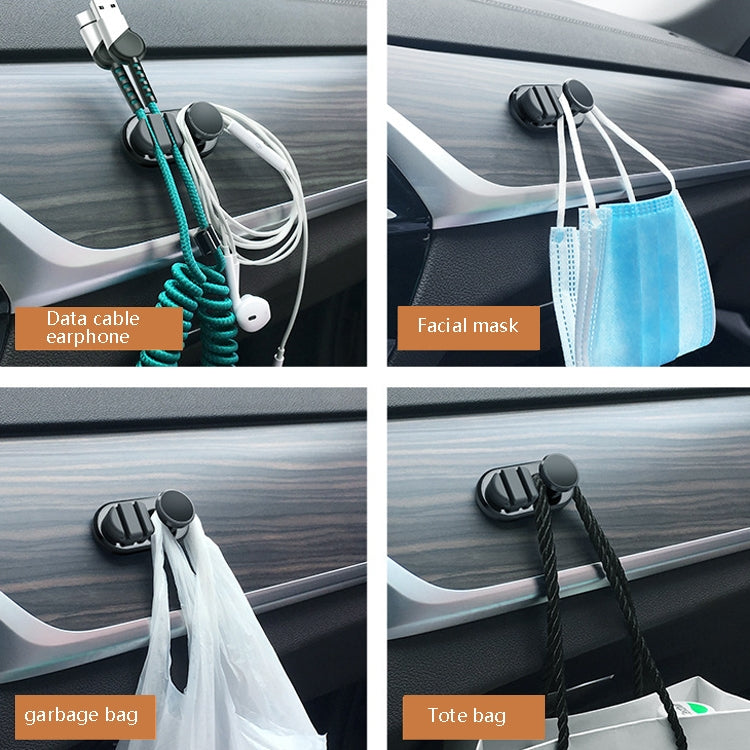 3 PCS Car Sticky Storage Data Cable Hook(Black) - Auto Fastener & Clips by PMC TechLife | Online Shopping South Africa | PMC TechLife