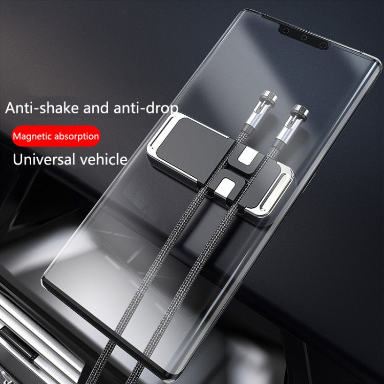 2 PCS S15 Magnetic Aluminum Alloy Bracket Data Cable Storage Sticker Car Phone Holder(Silver) - free shipping - PMC TechLife - Order now!