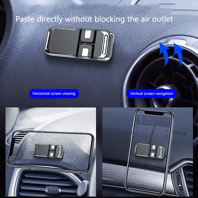 2 PCS S15 Magnetic Aluminum Alloy Bracket Data Cable Storage Sticker Car Phone Holder(Silver) - free shipping - PMC TechLife - Order now!