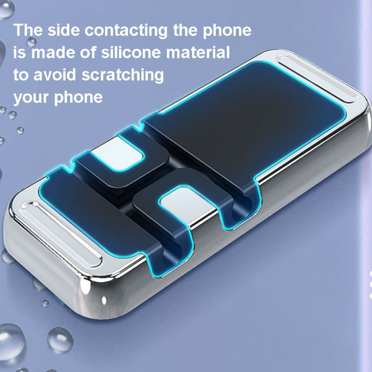 2 PCS S15 Magnetic Aluminum Alloy Bracket Data Cable Storage Sticker Car Phone Holder(Silver) - free shipping - PMC TechLife - Order now!