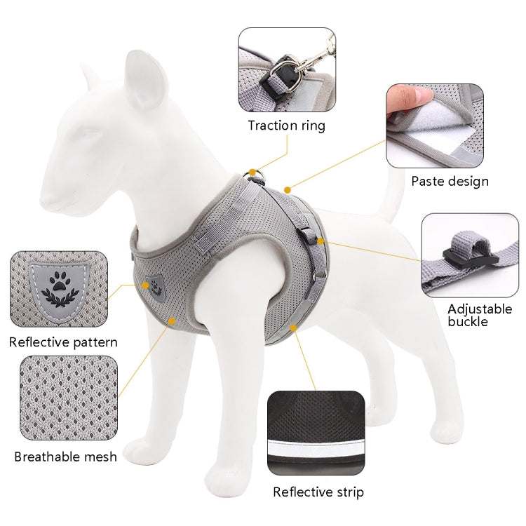 BL-844 Pet Chest Straps Reflective Breathable Dog Rope, Size: L(Silver Gray) - Leashes by PMC TechLife | Online Shopping South Africa | PMC TechLife