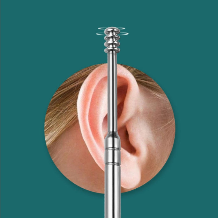 5 Sets 6 In 1 Stainless Steel Spring Spiral Portable Ear Pick, Specification: Pink Leather Case - Ear Care Tools by PMC TechLife | Online Shopping South Africa | PMC TechLife