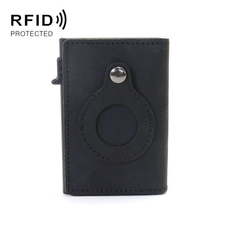 Anti-Theft Positioning Wallet Men Card Holder Mini Wallets For Airtag(Cowhide Black) - Wallet Series by PMC TechLife | Online Shopping South Africa | PMC TechLife