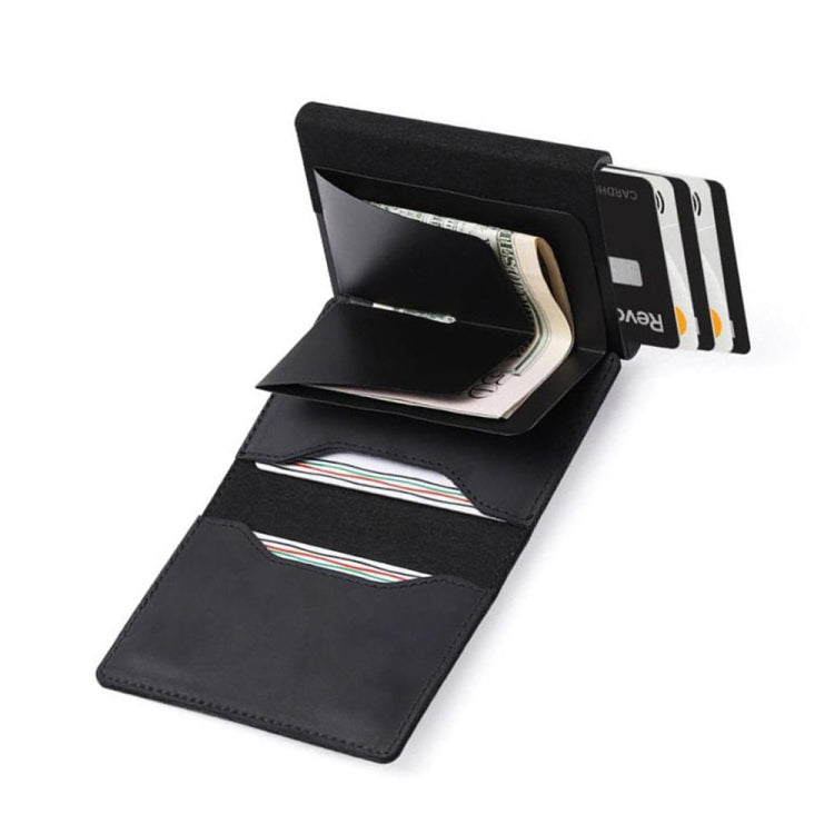 Anti-Theft Positioning Wallet Men Card Holder Mini Wallets For Airtag(Cowhide Carbon Fiber) - Wallet Series by PMC TechLife | Online Shopping South Africa | PMC TechLife