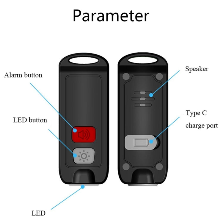 AF-2002 130dB Rechargeable Anti-Wolf Alarm Self-Defense Device With Distress Light(Blue) - free shipping - PMC TechLife - Order now!