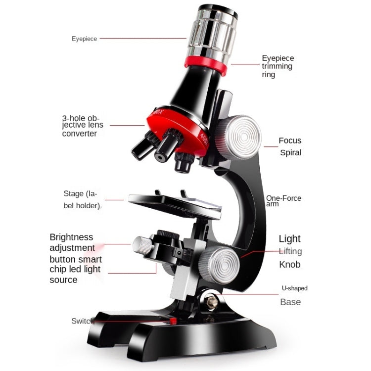 HD 1200 Times Microscope Children Educational Toys(Black) - Digital Microscope by PMC TechLife | Online Shopping South Africa | PMC TechLife | Buy Now Pay Later Mobicred