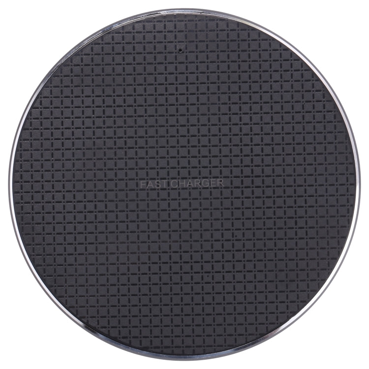 Q25 15W Plaid Pattern Desktop Metal Round Wireless Charger(Black) - free shipping - PMC TechLife - Order now!