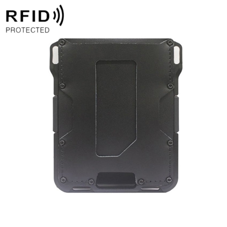 RFID Metal Anti-Theft Credit Card Holder(Black Metal + Black Skin) - free shipping - PMC TechLife - Order now!