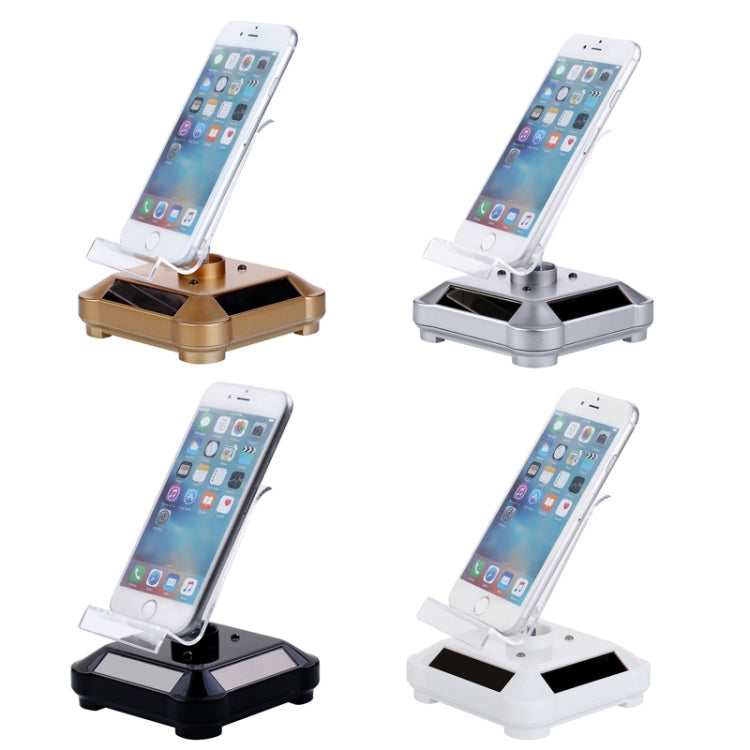 Solar Turntable Mobile Phone Stand Display Stand With Coloful Light(Black) - Desktop Holder by PMC TechLife | Online Shopping South Africa | PMC TechLife