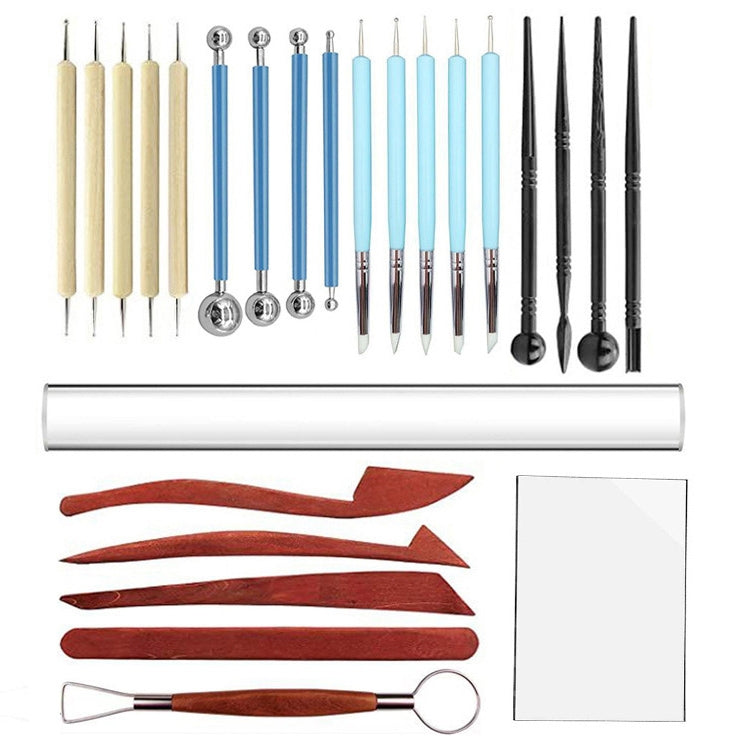 25 in 1 Soft Pottery Clay Sculpture Production Combination Art Supplies Set - Art Supplies by PMC TechLife | Online Shopping South Africa | PMC TechLife