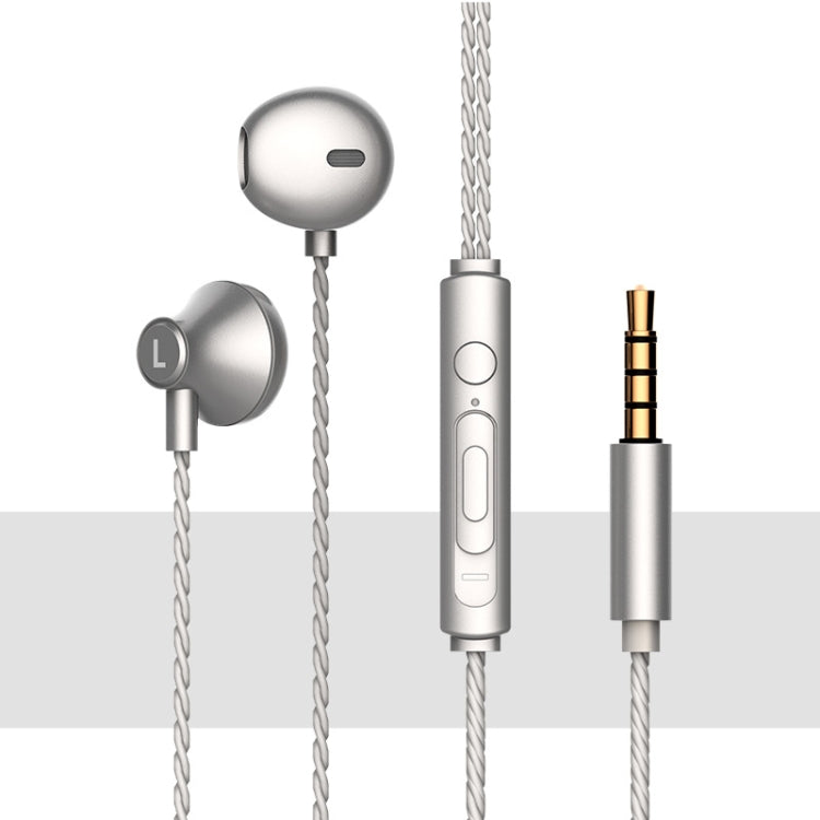 2 PCS TS720 3.5mm Heavy Bass Metal Earbud Wired Earphone(Silver Gray) - Normal Style Earphone by PMC TechLife | Online Shopping South Africa | PMC TechLife
