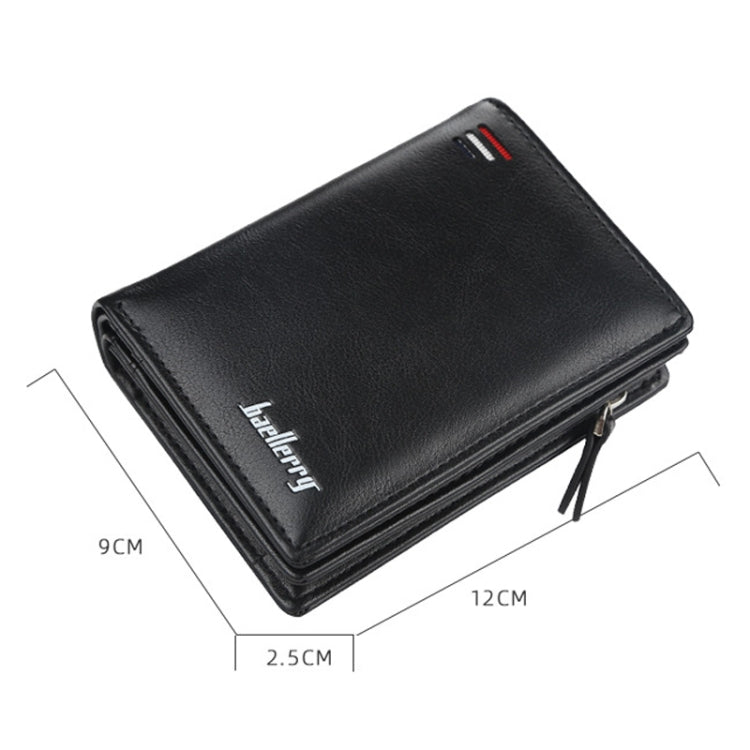 Baellerry D3216 Men Short Vertical Multi-Card Snap Coin Purse(Khaki) - Wallets by Baellerry | Online Shopping South Africa | PMC TechLife | Buy Now Pay Later Mobicred