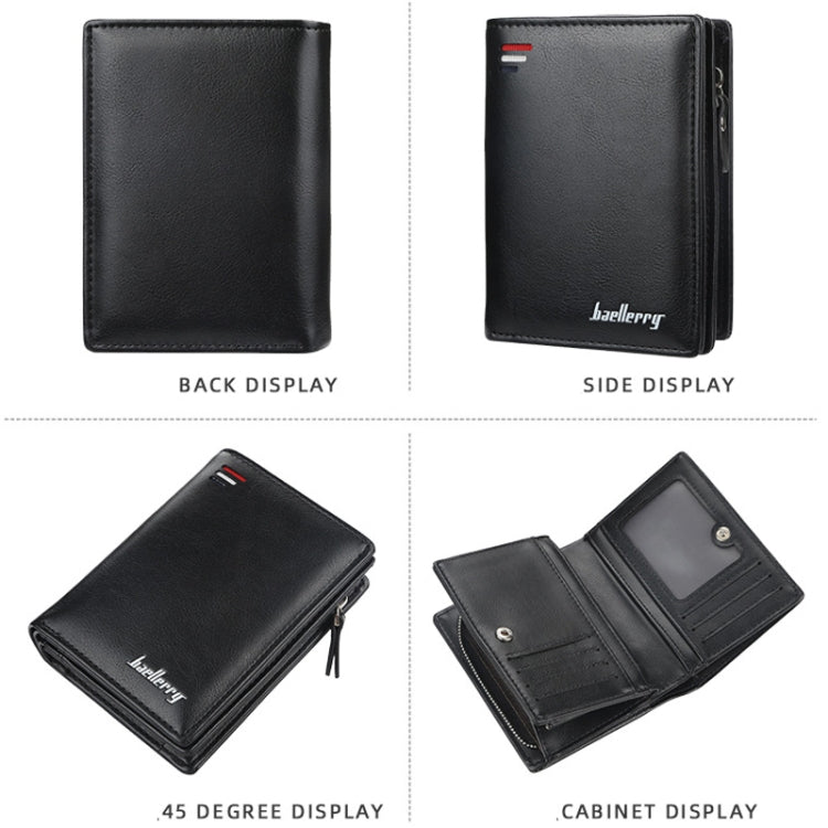 Baellerry D3216 Men Short Vertical Multi-Card Snap Coin Purse(Khaki) - Wallets by Baellerry | Online Shopping South Africa | PMC TechLife | Buy Now Pay Later Mobicred