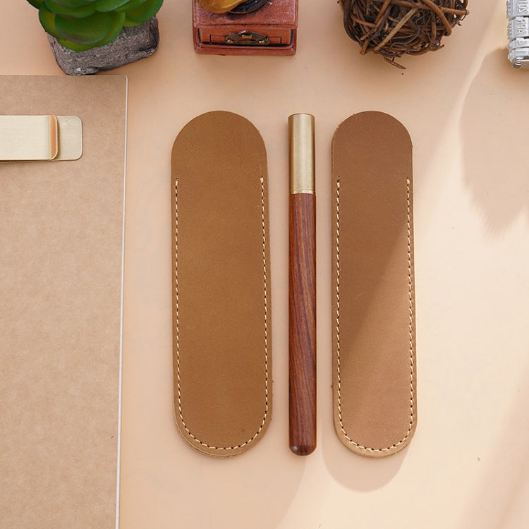 Single Pen Bag Handmade Line Pen Holder, Size: Large(Camel) - Pen Holder by PMC TechLife | Online Shopping South Africa | PMC TechLife