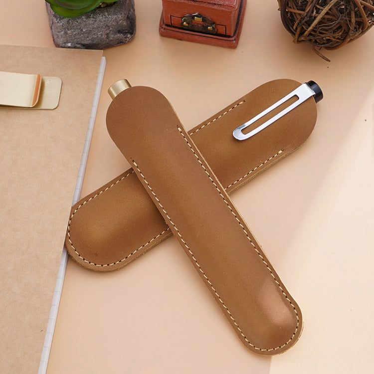 Single Pen Bag Handmade Line Pen Holder, Size: Large(Camel) - Pen Holder by PMC TechLife | Online Shopping South Africa | PMC TechLife
