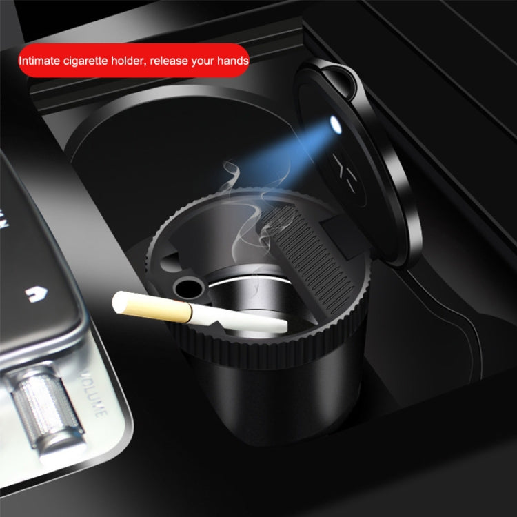 Car Ashtray With LED Ambient Light(Black) - Ashtrays by PMC TechLife | Online Shopping South Africa | PMC TechLife
