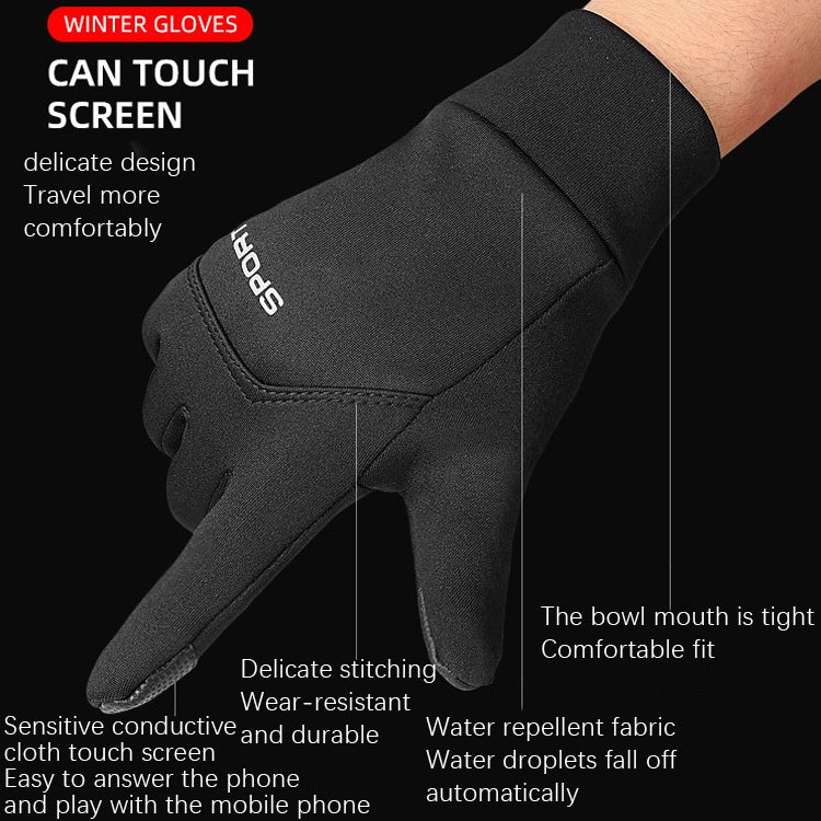 Outdoor Sports Velvet Anti-Slip Glove, Size: M(Black) - Full Finger Gloves by PMC TechLife | Online Shopping South Africa | PMC TechLife