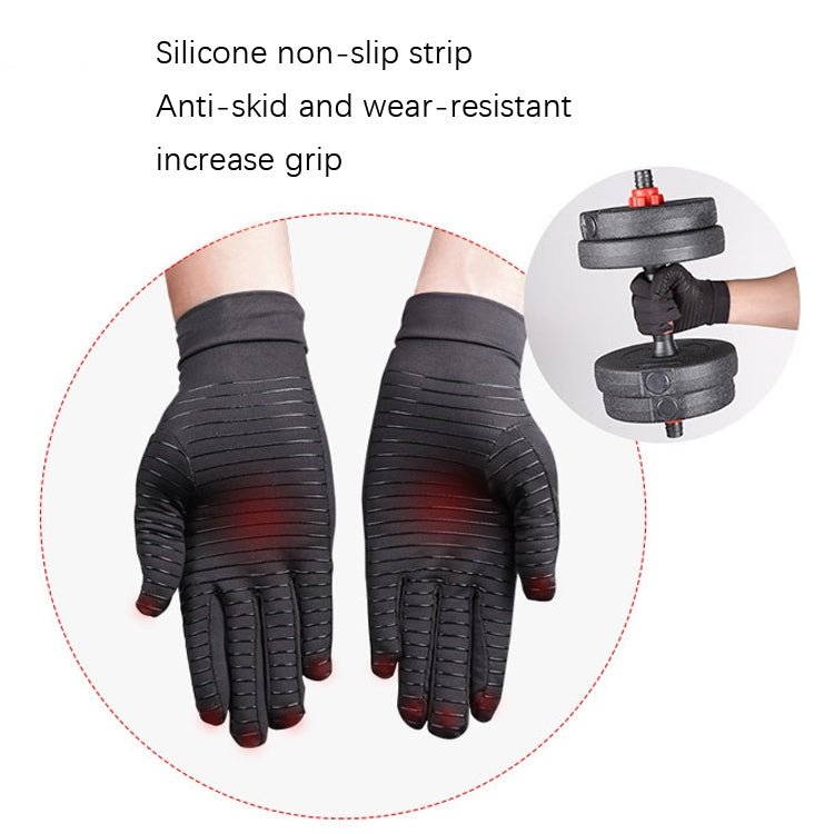 Copper Fiber Pressure Sports Fitness Anti-Slip Gloves, Size: L - free shipping - PMC TechLife - Order now!