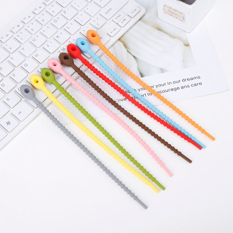 20 PCS Silicone Data Cable Storage Strap Cable Organizer(Brown) - Cable Organizer by PMC TechLife | Online Shopping South Africa | PMC TechLife