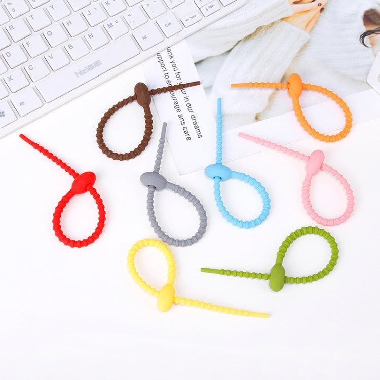 20 PCS Silicone Data Cable Storage Strap Cable Organizer(Brown) - Cable Organizer by PMC TechLife | Online Shopping South Africa | PMC TechLife