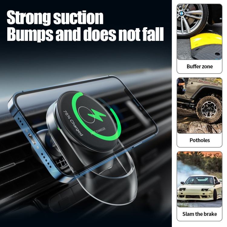 F9189 15W MagSafe Magnetic Car Lighting Wireless Charger(Black) - Wireless Charger Holders by PMC TechLife | Online Shopping South Africa | PMC TechLife