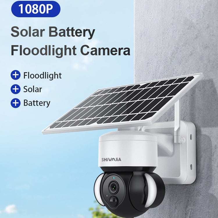 SHIWOJIA IP66 Waterproof WiFi Solar Dome IP Camera,  Support Two-way Audio & PIR Motion Detection & Night Vision & TF Card(1080P Graffiti Solar WiFi Version) - Wireless Camera by PMC TechLife | Online Shopping South Africa | PMC TechLife