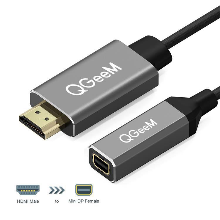 QGeeM QG-HD02 HDMI Single to Mini DP Converter(Silver Gray) - free shipping - PMC TechLife - Order now!