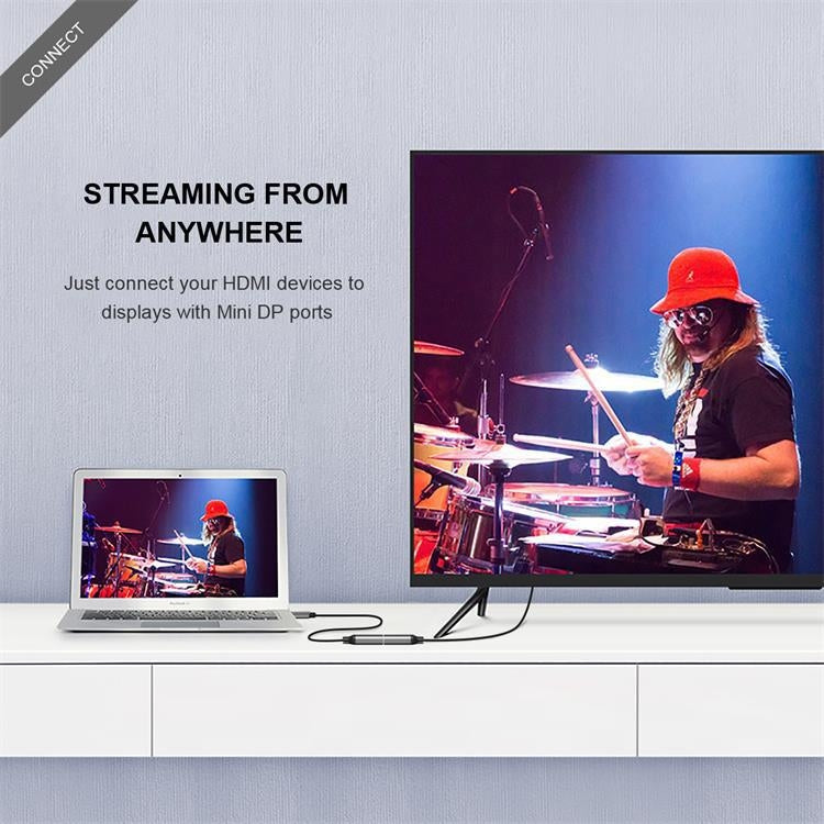 QGeeM QG-HD02 HDMI Single to Mini DP Converter(Silver Gray) - free shipping - PMC TechLife - Order now!