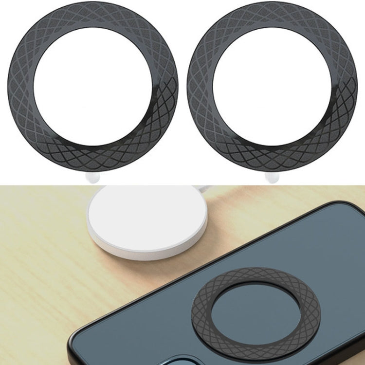 2 PCS T12 Stripe Pattern Magnetic Suction Wireless Charger Magnetic Sheet(Black) - Hand-Sticking Bracket by PMC TechLife | Online Shopping South Africa | PMC TechLife