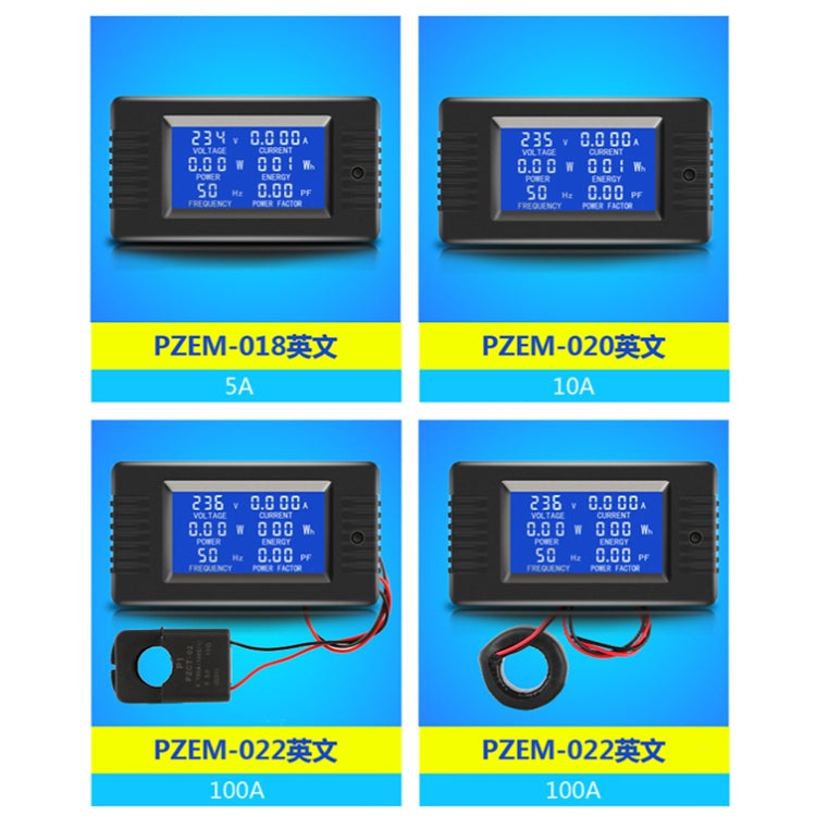 Peacefair English Version Multifunctional AC Digital Display Power Monitor, Specification: 5A - Current & Voltage Tester by Peacefair | Online Shopping South Africa | PMC TechLife | Buy Now Pay Later Mobicred
