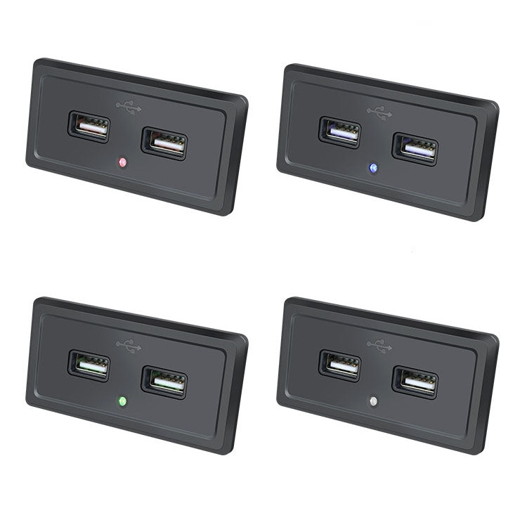 12V24V Route Bus Dual USB Charging Input Car Charger(Green Light) - Car Charger by PMC TechLife | Online Shopping South Africa | PMC TechLife